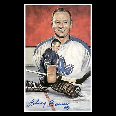 #ad John Johnny Bower 1993 Legends of Hockey Hall Of Fame #23 HOF On Card AUTO $29.99