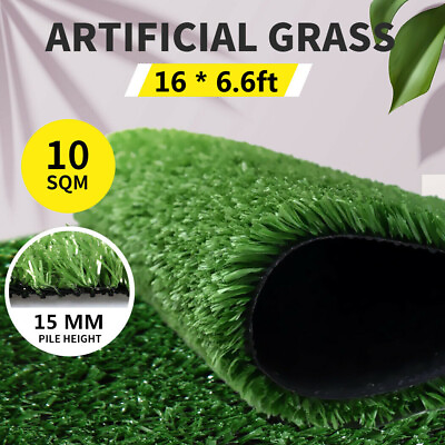 Artificial Turf Grass Mat Synthetic Landscape Fake Lawn Yard Garden 16x6.6ft #ad $60.04