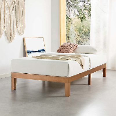 #ad Mellow Naturalista Classic 12 Inch Solid Wood Platform Bed Wooden Slats No Bo $208.99