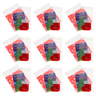#ad 300 Pcs Packing Bag Winter Holiday Party Supplies Xmas Biscuit Bags Candy $14.46
