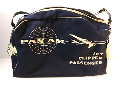 #ad Rare 1960s original PAN AM Jet Clipper Passenger Bag With Original Luggage Tags $84.95