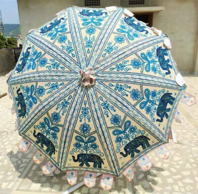 Indian Beautiful Sun Patio Beach Parasol Outdoor Yard Hippie Garden Umbrella $111.29