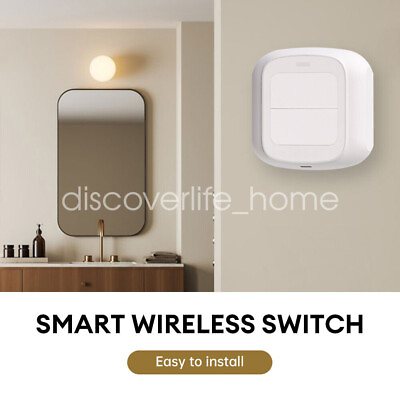 #ad For Tuya ZigBee Wireless Smart Switch Scene Push Button Wall Switch APP Control $14.99