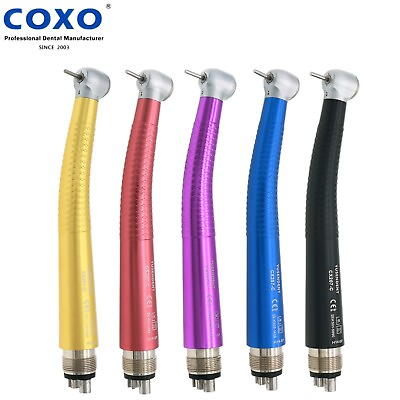 #ad US COXO Dental High Speed Handpiece Air Turbine Anti retraction 4 Hole Colorful $46.74