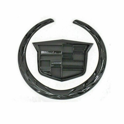 For Cadillac Front Grille 6quot; Emblem Hood Badge Logo Black Color Symbol Ornament #ad $24.95