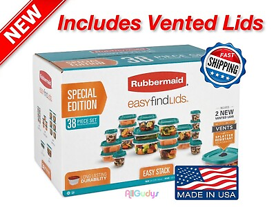 #ad Rubbermaid Food Storage 38 Piece Set with Vent Easy Find Lids Teal SPECIAL ED. $17.99