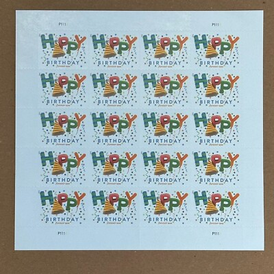 #ad Sheet of 20 HAPPY BIRTHDAY Stamp 1 Booklet Celebration Invitations Party Stamps $13.00