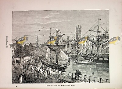 #ad Bristol From St Augustine#x27;s Quay England Book Illustration Print 1882 GBP 19.97