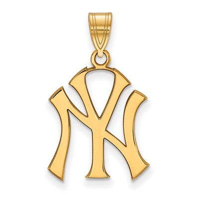 14k Yellow Gold MLB LogoArt New York Yankees N Y Large Pendant for Women 1.4g $388.00