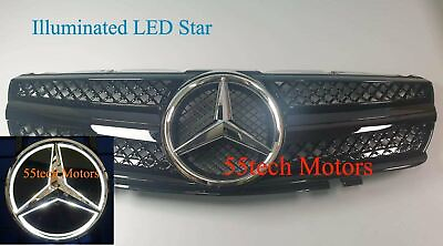 #ad Mercedes R230 SL500 SL600 SL55 2003 Grille Grill Illuminated LED Chrome Star ✅ ✅ $229.95