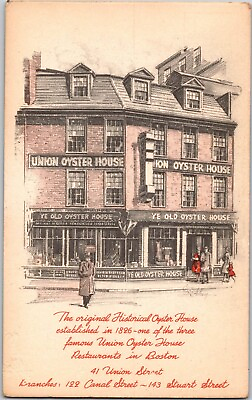 #ad c 1910 Boston World Famous Union Oyster House Vintage Postcard Rare Card $10.16