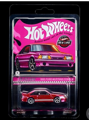 Hot Wheels Red Line Club 1993 Ford Mustang Cobra R Pink Club Exclusive Confirmed $47.50
