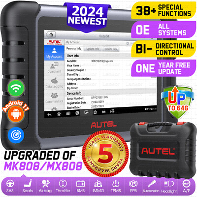 #ad 2024 Autel MaxiCOM MK808S Bidirectional Car Diagnostic Scanner Tool Key Coding $380.00