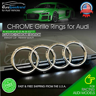 Audi Front Rings Chrome Grille Emblem Badge A1 A3 A4 A5 S5 A6 S6 TT 8K0853605 $16.99
