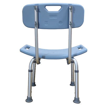 #ad Blue Bath Chair Bench Seat Removable Back Aluminum Alloy Shower Tub Safety $59.53