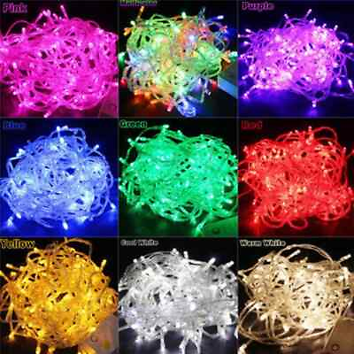 10M 100LEDs LED Fairy String Light AC220V AC110V 9 Colors Lamps Waterproof Out $7.54