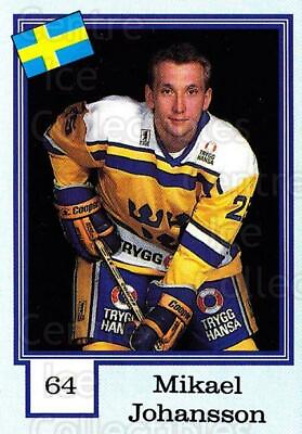 #ad 1992 Finnish Semic Stickers Snickers Backs #64 Mikael Johansson C $3.00