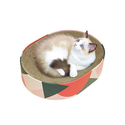 #ad MSBC Cat Scratcher Carboard Bed Lounge Couch for Indoor Cats Oval Shape 17quot;x1... $46.02