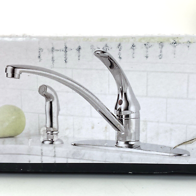 🆕 Delta B4410LF Foundations 1 H Low Arc Kitchen Faucet w Side Spray Chrome $42.97