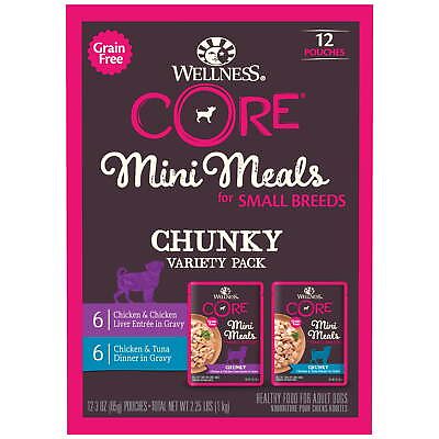 #ad Wellness CORE Mini Meals Chunky Variety Pack Rich in Protein Delicious Delicious $21.60