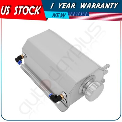 #ad 2L Silver Aluminum Universal Radiator Coolant Overflow Expansion Water Tank $41.72