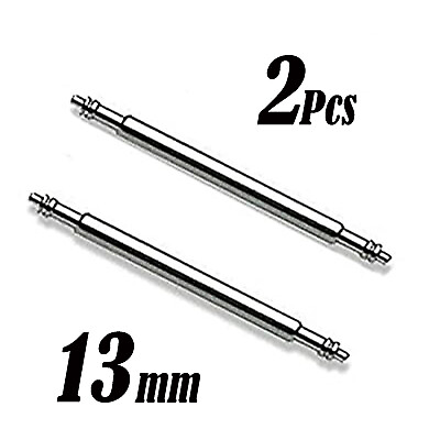 #ad #ad 2 Pcs 13mm Watch Band Spring Pin Replacement Stainless Steel Double Flanged End C $2.99