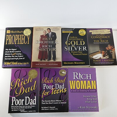 #ad Rich Dad Poor Dad Advisors Lot of 7 books Rich Woman Rich Brother Rich Sister $39.99