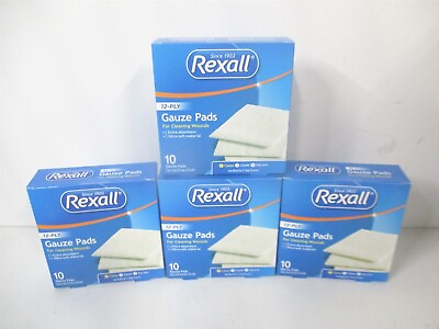 Rexall 12 Ply Sterile Extra Absorbant Ultra Soft Gauze Pads 10ct. Lot of 4 $16.95