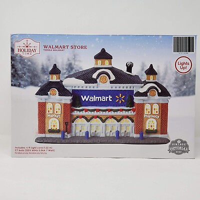 #ad 2022 Vintage Victorian Walmart Store Christmas Village House Lights Up Holiday $36.23