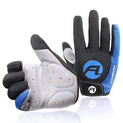 #ad Men Women Full Finger Gloves Anti Slip Gel Pad Motorcycle MTB Road Bike Gloves $10.89