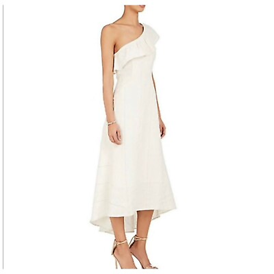 #ad A.L.C. Evangeline Linen Silk One Shoulder Dress in Cream Graduation Womens Sz 6 $62.99