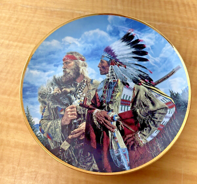 #ad American Indian quot;In the Beginning...Friendsquot; BORDERED IN 24 K Plate #T5757 $12.00