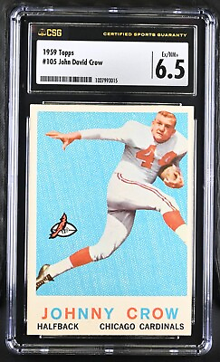 #ad 1959 Topps Football #105 JOHN JOHNNY DAVID CROW Cardinals CSG 6.5 $25.00