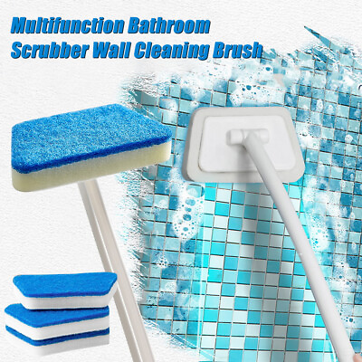#ad Bathroom Scrubber Wall Cleaning Brush Floor Bathtub Ceramic Tile Sponge Brush $8.98