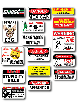 #ad 16pk 3M Funny Mexican Hard Hat Helmet Sticker Combo Value Pack Toolbox Welder $5.29