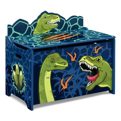 #ad Kids Dinosaur Toy Box Boys Storage Bin Organizer Chest Large Collapsible Lid $52.20
