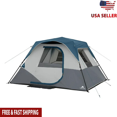 #ad 6 Person Cabin Tent Instant 10#x27; x 9#x27; w LED Light Outdoor Camping Organizer NEW $152.48