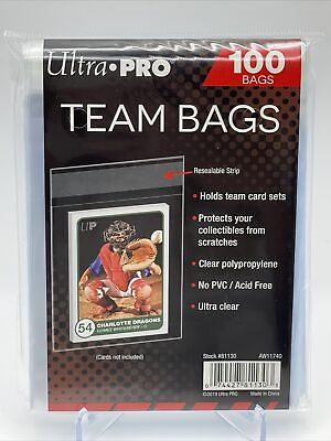 Ultra Pro TEAM Bags 1 Pack of 100 Resealable Team Bags $5.75