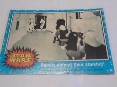 #ad 1977 STAR WARS VINTAGE BLUE TOPPS quot;REBELS DEFEND THEIR STARSHIP quot; CARD $4.25