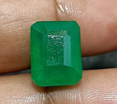 Natural Octagon Green Emerald 7.5 Ct Cut Untreated Zambia Facet Loose Gemstone $28.88