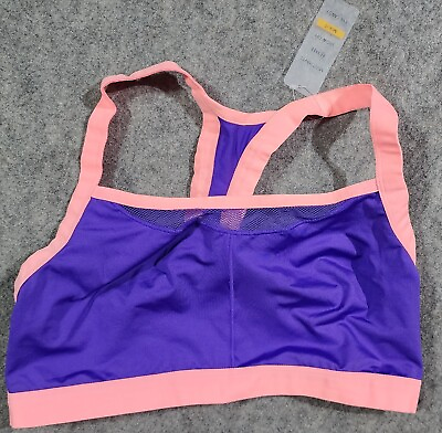#ad Josie By Natori Womens Amp#x27;d Sports Bra Racerback Mesh Purple Pink 36D NWT $14.99