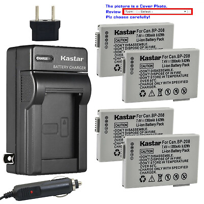 Kastar Battery AC Charger for BP 208 BP 208DG amp; Canon DC201 DC210 DC211 Camera $6.99