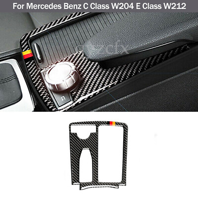 Carbon Console Panel Cover Trim Sticker For Mercedes Benz C E Class W204 W212 $26.50