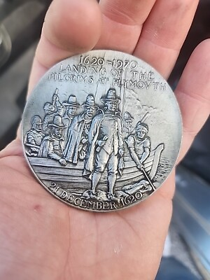 #ad *Rare*1620 1970 Coin Mayflower Landing of the Pilgrims Reed amp; Barton Medallion $120.00