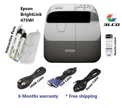 #ad Epson BrightLink 475Wi Interactive WXGA 3LCD Projector 6 month warranty $150.00