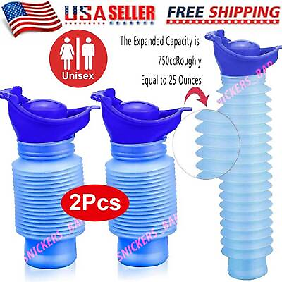 #ad 2X Male Female Emergency Portable Urinal Travel Camping Car Toilet Pee Bottle $13.39