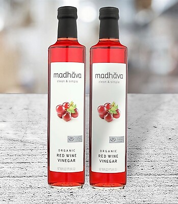 #ad 2 Bottles Madhava Organic Red Wine Vinegar 16.Oz Each Product of Italy $27.98