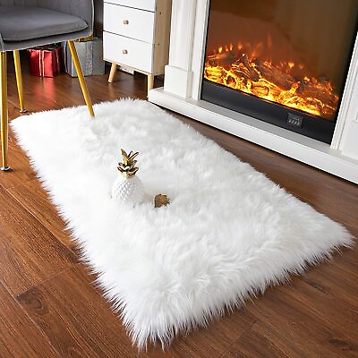 #ad Fluffy Rugs Faux Fur Sheepskin Area Rug 2x3ft 2x4ft 2x5ft 3x5ft 4x6ft Colorful $19.99