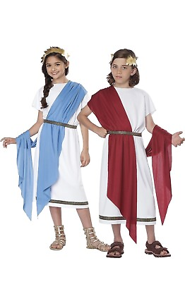 #ad Yoroka Grecian Robe Toga Greek Roman Halloween Costume Unisex Size 6 7 Yr NWT $15.99