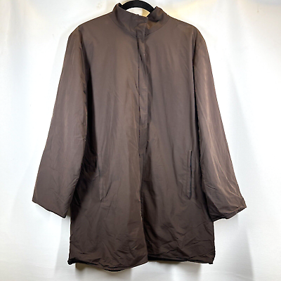 #ad Eileen Fisher Zip Jacket Italian Fabric Jacket Coat Brown Fleece Size Medium $31.49